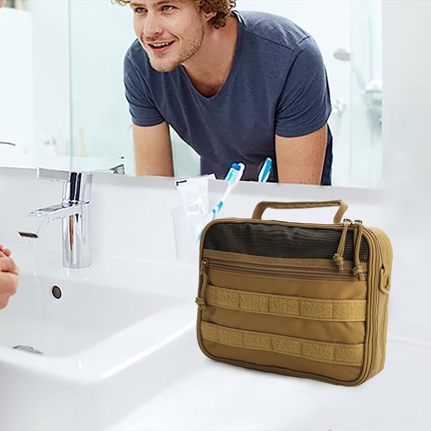 best men's hygiene travel bag SMONT Tactical Toiletry Bag for Men – Kinzd