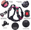 Poypet No Pull Dog Harness, No Choke Front Lead Dog Reflective Harness, Adjustable Soft Padded Pet Vest with Easy Control Handle for Small to Large Dogs(Pink, Medium)