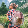 Cat Carrier Backpack, Pet Carrier Backpack Front Pack for Small Medium Cat Puppy Dog Carrier Backpack Bag Space Capsule, Airline-Approved Pet Carrier for Travel Hiking Walking Camping (Pink)