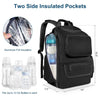 Mancro Diaper Bag Backpack, Multifunctional Dad Diaper Bag with 2 Side Insulated Pockets, Travel Water Resistant Baby Diaper Backpack for Men Women with Stroller Straps, Black