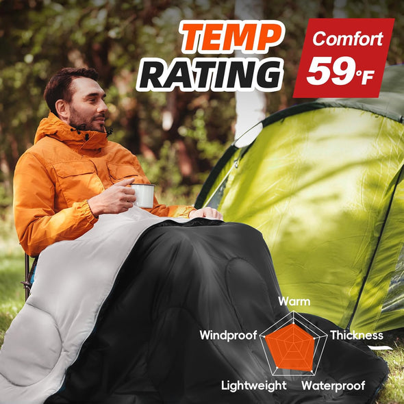MEREZA Sleeping Bags XL for Adults Cold Weather Mens Large Wide Sleeping Bag for Big and Tall Girls Boys with Compression Sack for Camping Backpacking Warm & Cool Weather