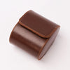 Watch Roll Travel Leather Case - Brown Single Watch Gift Box with Pillow for Men, Storage Organizer & Solid Dividers for Home Storage,Anniversary Birthday