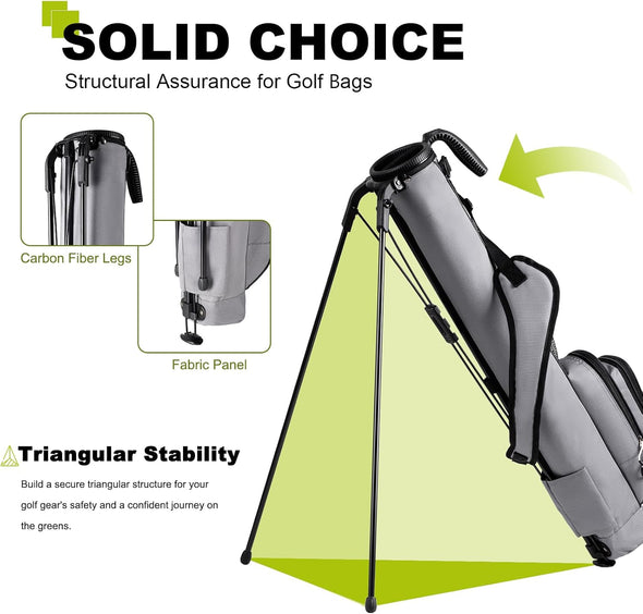 Golf Lightweight Stand Carry Bag– Easy to Carry and Durable Pitch N Putt Golf Bag for the Driving Range, Par 3 and Executive Courses–31.5 Inches Tall