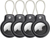 SPGUARD Compatible with Apple Airtag Secure Holder with Wire Cable, 4 Pack Air Tag Lock Case Keychain Key Ring Key Chain Luggage Tag for Kids Keys, Luggage & More Men Women'S Keyrings & Keychains