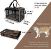 Pet Carrier for Large Cat Soft-Sided Animal Traveling Bag for Medium Cat up to 20Lbs / Washable Small Dog Puppy 10 Lbs Crate Case with Privacy Curtains for Home Outdoor Travel Mocha Brown
