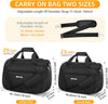 Underseat Carry on Luggage Lightweight Travel Tote Weekender Bag Overnight Duffle Bag for Travel, Travel Essentials Personal Item Travel Bag for Women and Men,Black-16Inch