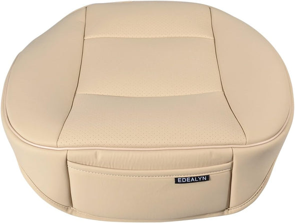 Luxury PU Leather Car Seat Cover Protector Front Car Seat Cover Seat Bottom Cover Single Seat Cover-Compatible with 90% Vehicles (Width 20.8× Deep21 × Thick 0.2 Inch) (Beige)