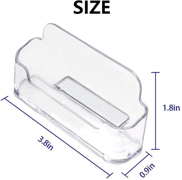 16 Pack Clear Desktop Business Card Holder Display, Plastic Business Card Stand for Office