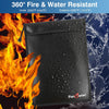 Fireproof Waterproof Money Document Bag - 3 Pack Safe Upgraded Zipper Bags, Fire & Water Resistant Storage Organizer Pouch for A4 A5 Documents Holder,File,Cash,Jewelry,Passport,Tablet,Laptop (Black)