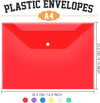LEOBRO File Folders, 24 PCS Plastic Folders for Documents, A4 Plastic Envelopes with Snap Closure, Letter Size Clear Envelopes Folders, Reusable File Bags, Document Holder