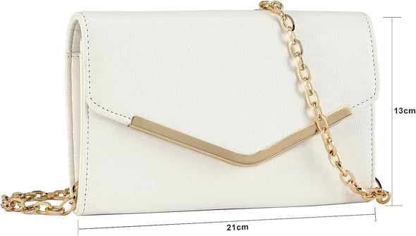 Clutch Purse Evening Bag for Women, Envelope Handbag with Detachable Chain for Wedding and Party