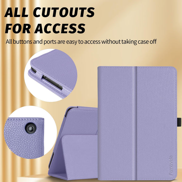 Famavala Folio Case Cover for 10.1"-Inch Fire HD 10 Tablet (13Th / 11Th Generation, 2023/2021 Release), with Auto Wake/Sleep, Compatible with Alcatel/Tcl K10 10.1" Tab (Lilac)