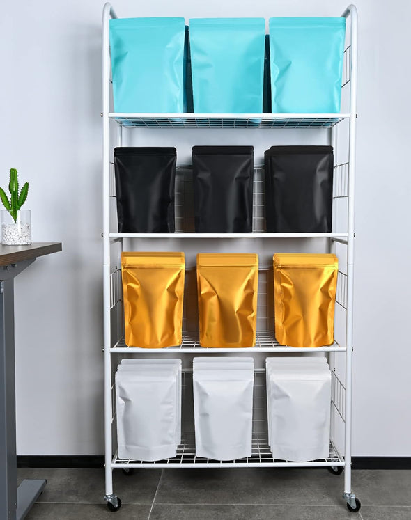 100 Pack Resealable Stand up Bags,Smell Proof Pouch Sealable Foil Pouch Bags for Packaging (Black, 3.5" X 5.1")