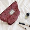 Sxosyo Cosmetic Bags for Women Makeup Bag Large Capacity Purse Travel Toiletry Zipper Storage Pouch Make up Brushes Organizer for Gifts (Dark Red, Rose)