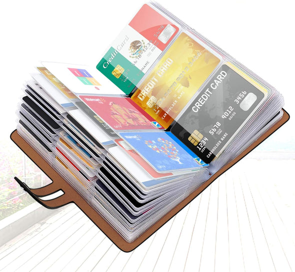 Padike RFID Credit Card Holder Business Card Organizer , with 96 Card Slots Credit Card Protector for Managing Your Different Cards to Prevent Loss or Damage (Black)