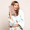 Women'S Long Leaf Bifold Wallet Leather Card Holder Purse Zipper Buckle Elegant Clutch Wallet Handbag for Women - Pink