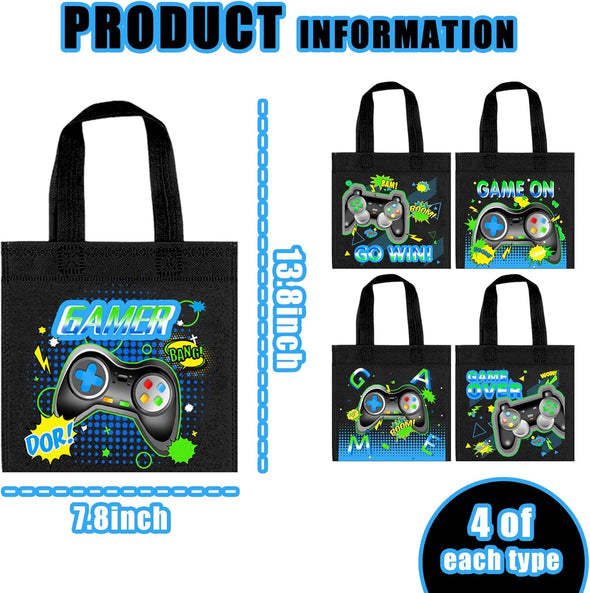 20 PCS Video Game Party Favor Bags Gamer Gift Bags Treat Gift Bags for Kids Game on Birthday Party Video Game Theme Party Baby Shower Level up Goodie Bags Supplies (GAME 01)