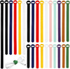 150PCS Cable Ties，4+6+8+10 Inch Reusable Cable Management, Multi-Purpose Adjustable Cord Organizer，Fastening Microfiber Cloth Hook and Loop Cable Organizer Wire Straps，Assorted Colors