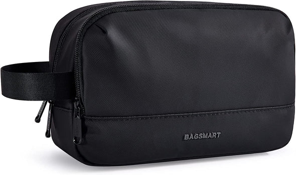 BAGSMART Travel Toiletry Bag for Men, Dopp Kit Water Resistant Shaving Bag for Toiletries Accessories, Black-Medium