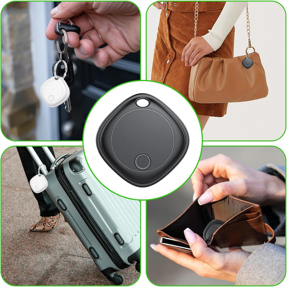 Air Tags-4 Pack, Bluetooth Tracker Works with Apple Find My APP (Ios Only), Bluetooth Smart Air Tag Keys Finder and Item Locator for Keys, Bags, Luggage, Pets, Wallet, Replaceable Battery