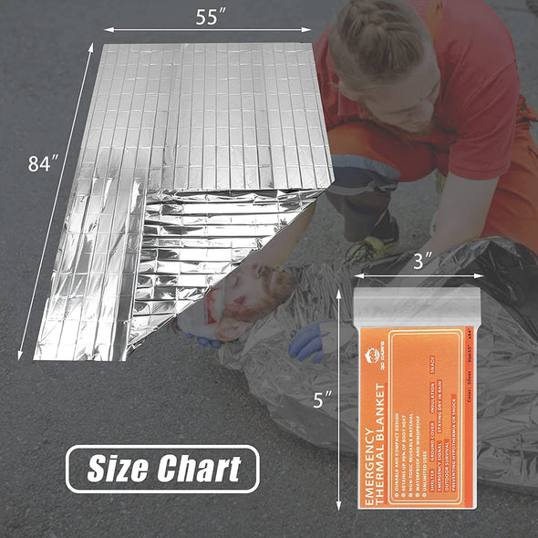 Emergency Mylar Thermal Blankets -Space Blanket Survival Kit Camping Blanket (4-Pack). Perfect for Outdoors, Hiking, Survival, Bug Out Bag ，Marathons or First Aid 1