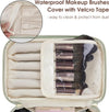 Wandering Nature Makeup Bag, Travel Make up Organizer Cosmetic Brush Bags Case for Women in Vegan Leather, Sage Green, Patent Pending