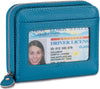 Small Wallet for Women, Genuine Leather RFID Blocking Credit Card Holder Slim Compact Coin Purse Women'S Wallets with ID Window 8 Card Slots