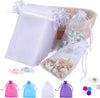 100PCS 4X6 Inch Organza Gift Bags for Jewelry Party Wedding Favor, Premium Sheer Gift Drawstring Pouch Candy Bags(White)