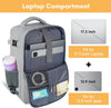 Taygeer Carry on Backpack for Men Women, Travel Backpack with USB Charging Port & Shoe Pouch, Laptop Mochila 17.3Inch Flight Approved, College Teacher Tote Bag for Business Travel, Grey