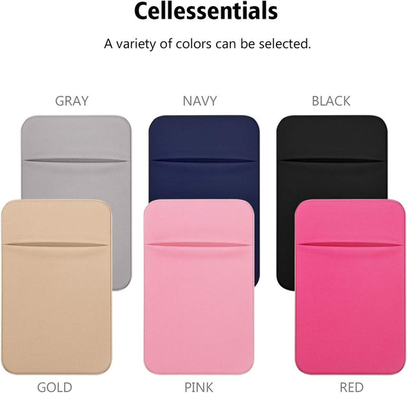 Cell Phone Pocket Self Adhesive Card Holder Stick on Wallet Sleeve with Adhesive ID Credit Card ATM Card Holder for Iphone Android 2 PACK BLACK