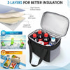 Reusable Lunch Box Lunch Bag for Women Men Insulated Lunch Bag Women Lunch Cooler Tote Bags for Office Work Picnic Outdoor Travel, Black