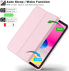 Ipad (A16) Case/Ipad 10Th Generation Case [11-Inch 2025/10.9 Inch 2022] with Pencil Holder, Trifold Stand Smart Cover with Soft TPU Back,Auto Wake/Sleep(Pink)