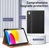 OKP Case for Ipad A16 11Th Generation 2025 / 10Th Gen Case 2022, for 11 Inch / 10.9 Inch Ipad Multi-Angle Viewing PU Leather Stand Cover with Pencil Holder & Pocket, Auto Sleep/Wake, Black Brown