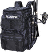 PLUSINNO Fishing Backpack with Rod Holders Tackle Box, 42L Large Water-Resistant Fishing Tackle Bag Store Fishing Gear