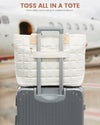 LOVEVOOK Tote Bag for Women, Large Puffer Tote Bag with Zipper Quilted Light Work Bag