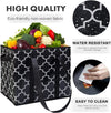 WISELIFE Reusable Grocery Bags 3-Pack Foldable Washable Large Storage Bins Basket Water Resistant Shopping Tote Bag Black