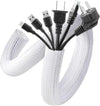 AGPTEK White Cable Sleeve Cover, 2 Pack 5Ft - 1.2 Inch Desk Cord Organizer Cable Hider, Home Office Wire Management Computer TV Wire Loom Tubing, Pet Proof Cord Protector, from Cat Dog Chewing, White