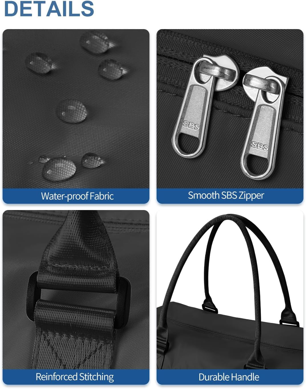 bagail travel luggage duffel bag lightweight for sports gym vacation Travel Duffel Bag, Weekender Bags for Women, Overnight Gym Carry On Tote Bag with Wet Pocket,, B-Black · Travel Bag Upgraded