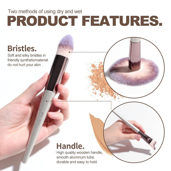 BS-MALL Makeup Brush Set 18 Pcs Premium Synthetic Foundation Powder Concealers Eye Shadows Blush Makeup Brushes with Black Case