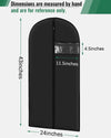 Garment Bags for Hanging Clothes (8 Packs?43 Inches) Washable Black Suit Bags for Closet Storage and Travel with Clear Window