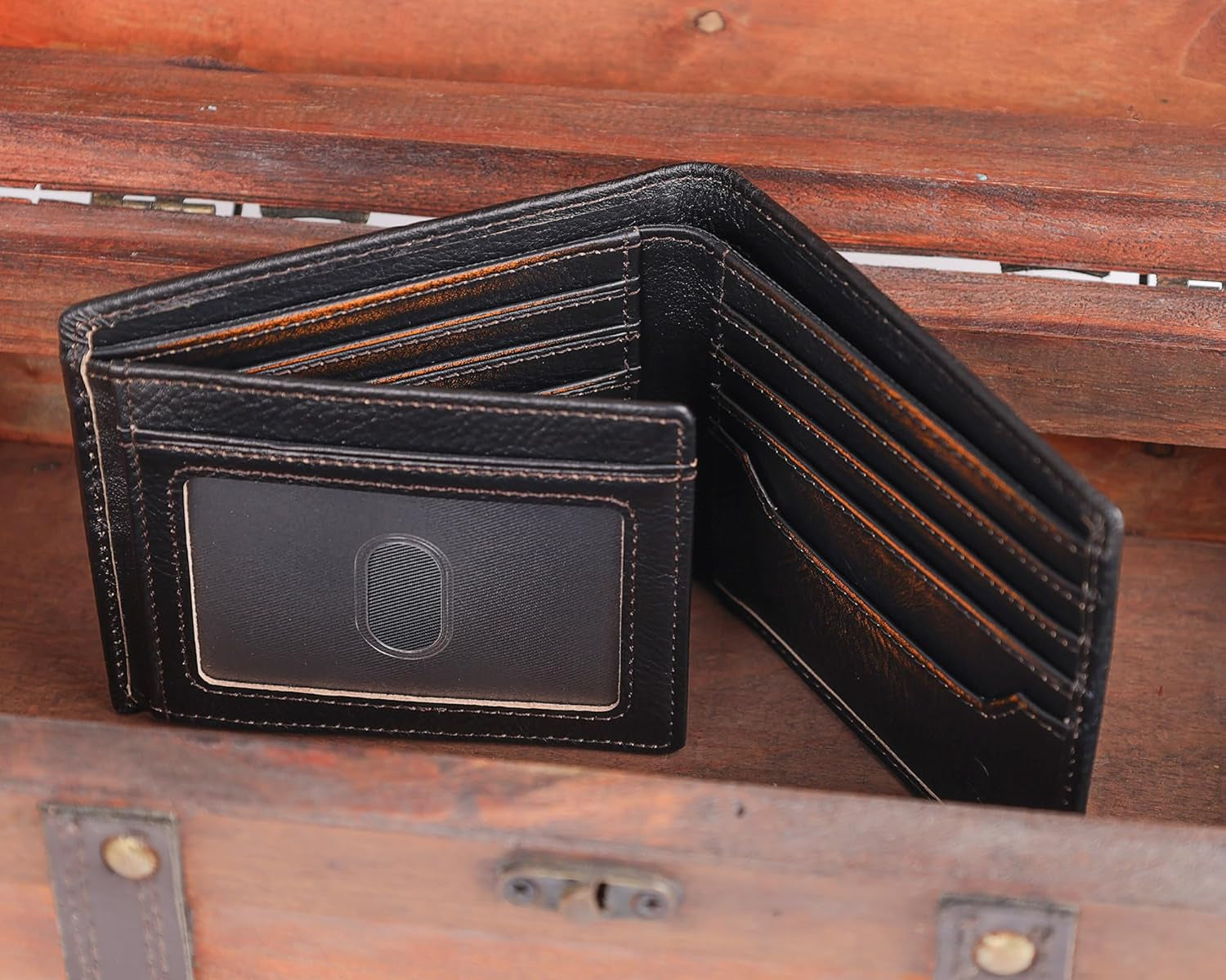 dk86 leather sling backpack DK86 Full Grain Leather Bifold Wallet for Men