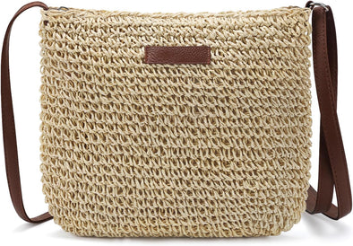 Ayieyill Straw Clutch Bags for Women Shoulder Bag Crossbody Bag Summer Beach Straw Bag Hand-Woven