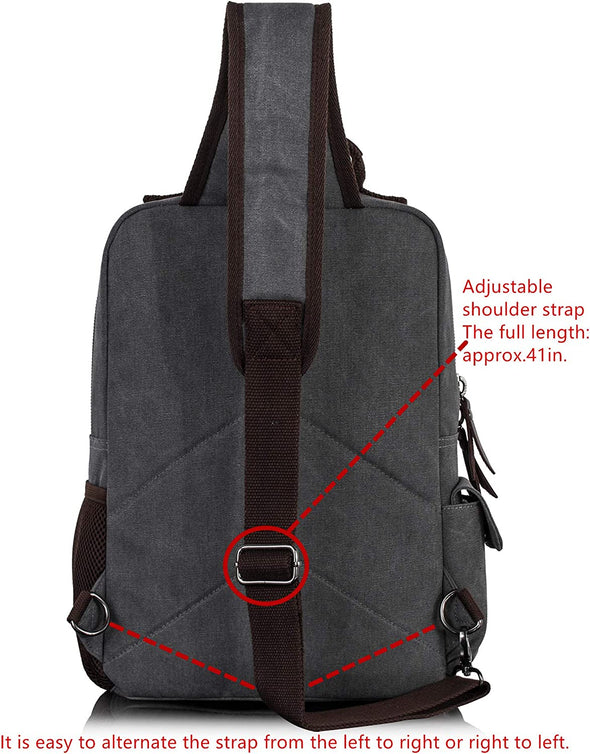 Leaper Retro Crossbody Bag Sling Bag Canvas Messenger Bag for Men Women Shoulder Bag Crossbody Handbags Satchel Travel Bag