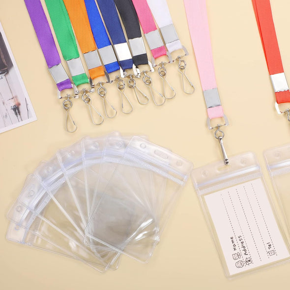 12 Pack Cruise Lanyard with ID Card Holder, Durable Lanyard with Waterproof ID Badge Holder Cruise Lanyards for ID Badges Ship Cards Carnival Sail Keys (12 Colors)