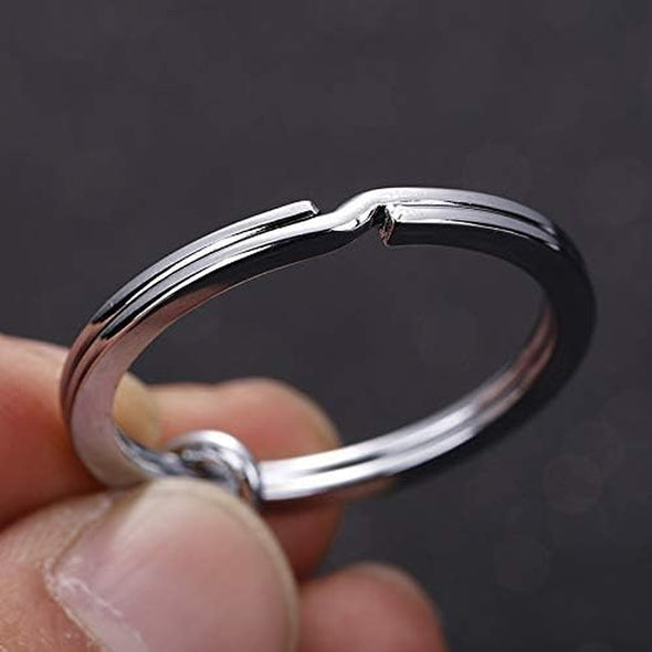 KINGFOREST 100-Pack 1 Inch Metal Key Rings (25Mm) - Silver Split Keychain Rings for Keys, DIY Crafts, Home, Car & Office Accessories - Durable Nickel Flat Keyrings Bulk