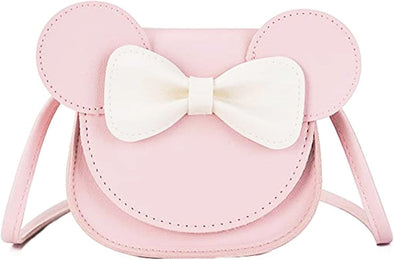 Little Girls Toddlers Mini Crossbody Shoulder Bag Coin Purse with Cute Mouse Ear Bowknot
