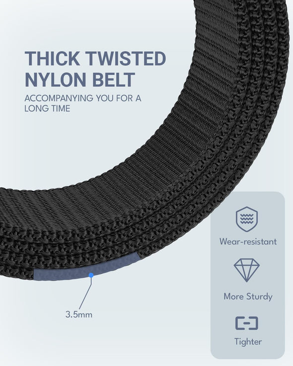 FAIRWIN Men'S Ratchet Belt - Nylon Web Work Belt with Automatic Buckle, Adjustable for Jeans, Pants, Golf, and Everyday Use