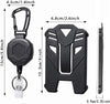 Badge Holder Retractable Clip Heavy Duty Carabiner Badge Reel Keychain with Lanyard ID Cards Holder Cool Tactical ID Holder