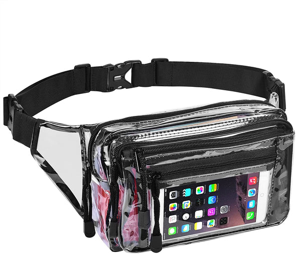 Clear Bag Stadium Approved Large Clear Fanny Pack for Women for Work,Multi-Purpose Waist Bag for Travel & Sporting Event