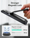 for Magsafe Wallet, 5 Card Holder, Iphone Wallet with Adjustable Stand, Secure Grip Finger Loop, Magnetic Wallet for Iphone 16/15/14/13/12, Not for Iphone Mini, Not Find My Compatible, Black